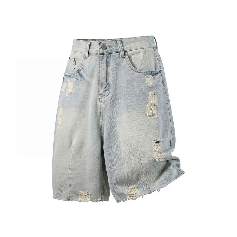 Vintage Fashion Jeans - Yaz erkek günlük kot şort Gevşek