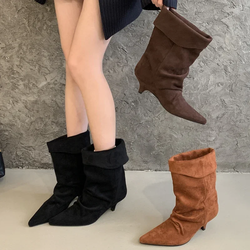 Vintage Fashion De - Aneikeh Kış Sivri Burun Ince Düşük