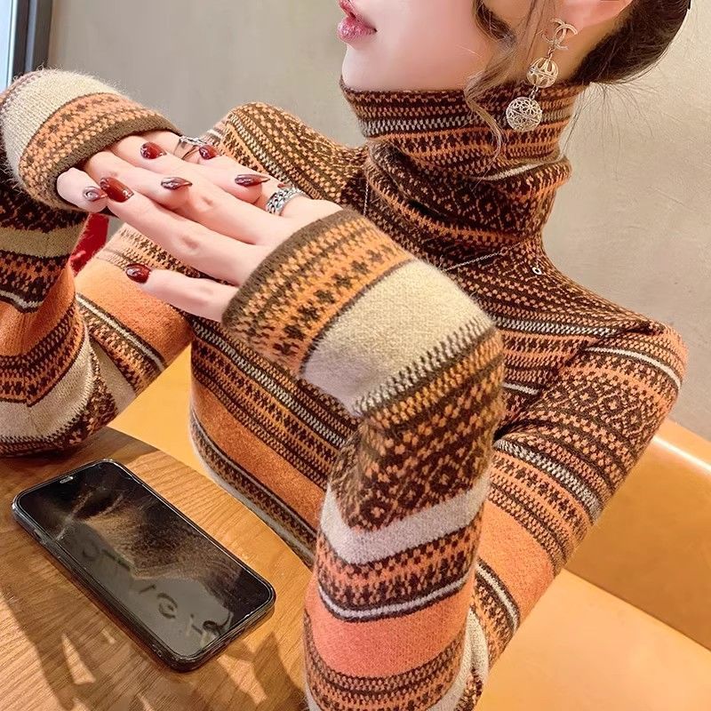 Vintage Fashion Years - Uzun Kollu Kontrastlı Her Şeyle Uyumlu