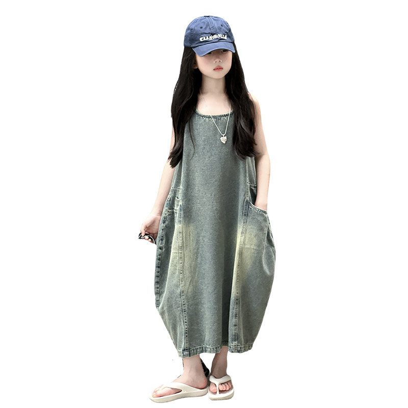 Vintage Fashion Jeans - Vintage Mavi Çocuk Kız Yüksek Kaliteli