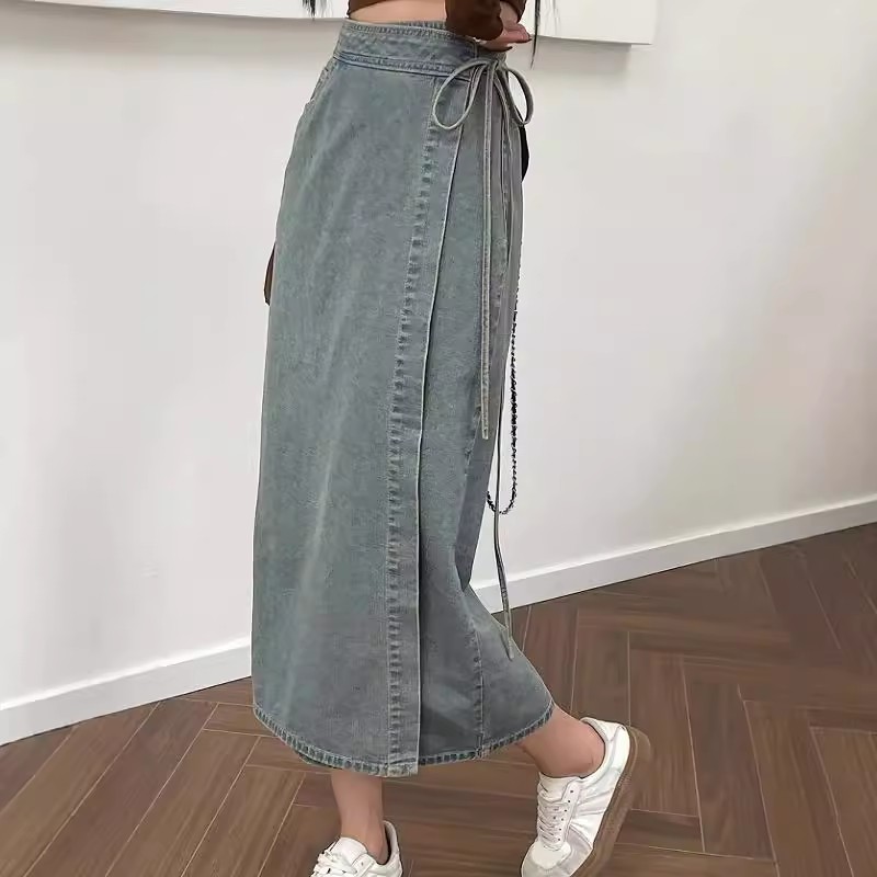 Kadınlar için Zarif Yüksek Bel - Denim Skirt Midi Vintage incelemesi ve fiyatı
