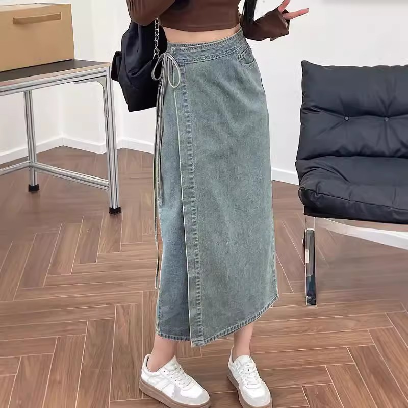 Kadınlar için Zarif Yüksek Bel - Denim Skirt Midi Vintage incelemesi ve fiyatı