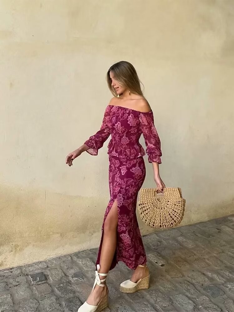 Vintage Seksi Zarif Baskılı Ik - Vintage Fashion Club incelemesi ve fiyatı