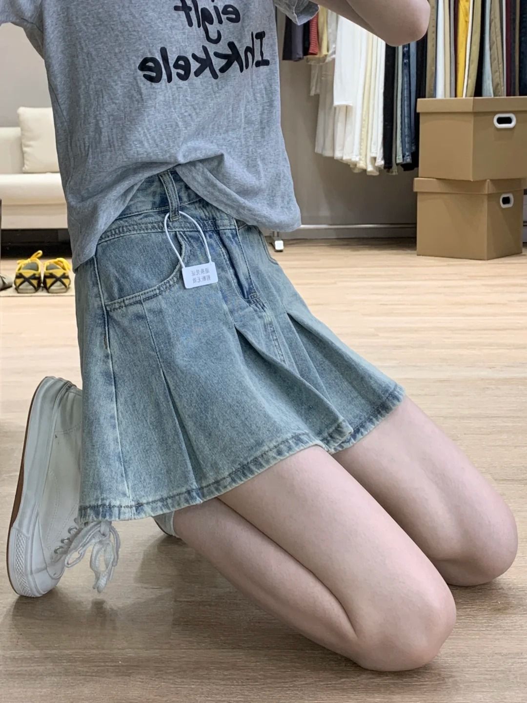 Kadınlar Yüksek Bel Denim Pile - Vintage Fashion Jeans incelemesi ve fiyatı