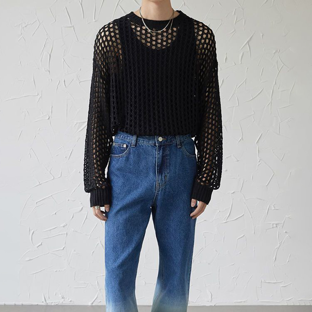 Erkek Y2k Hollow Out Kıyafetle - Vintage Fashion Outfits Men incelemesi ve fiyatı