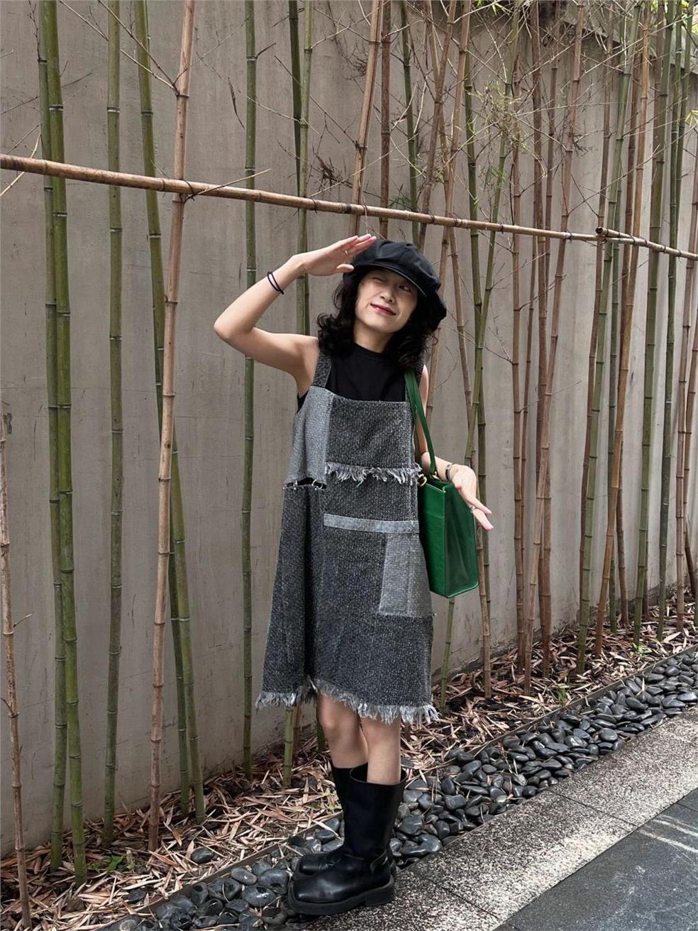 Yazlık Çöl Stili Kısa Kollu Ko - Denim Skirt Midi Vintage incelemesi ve fiyatı