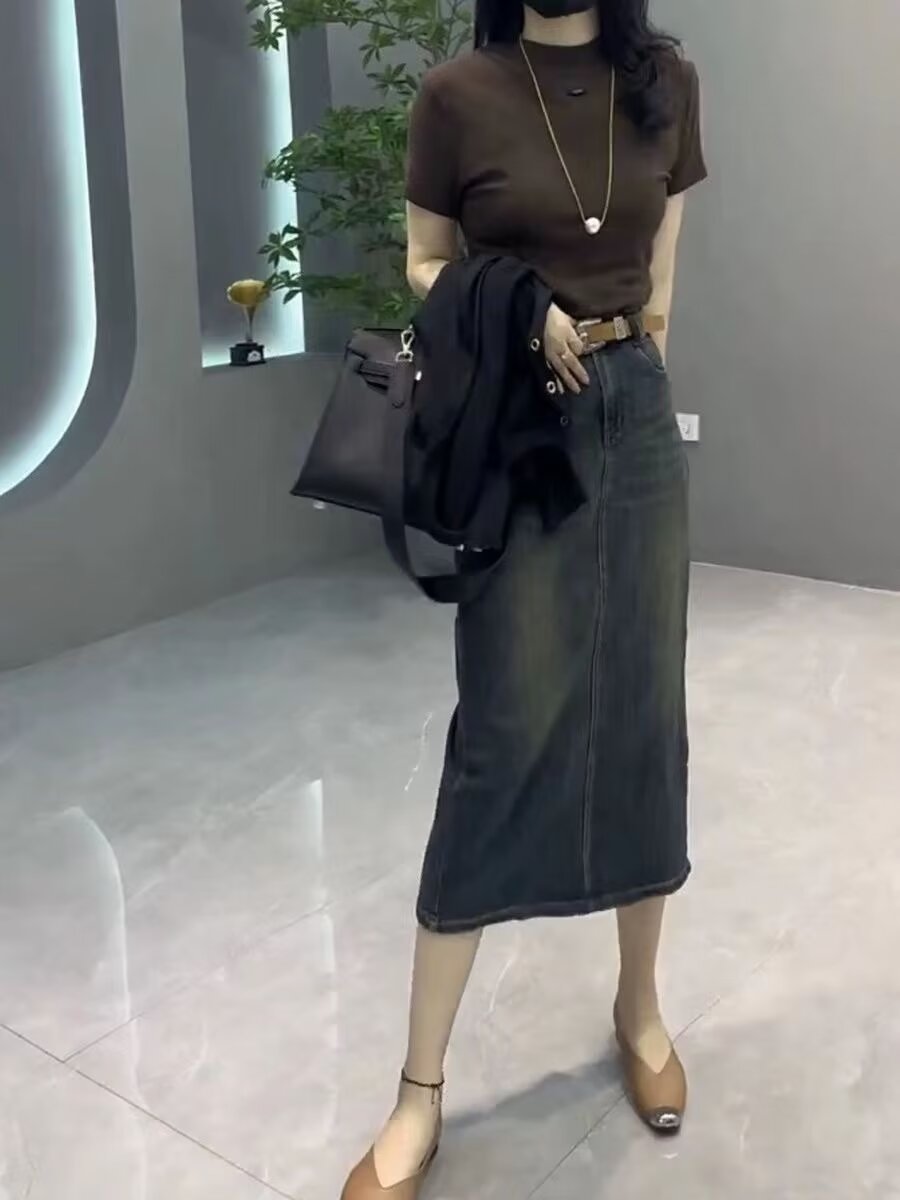 Yüksek Bel A Kesim Midi Kot Et - Denim Skirt Midi Vintage incelemesi ve fiyatı
