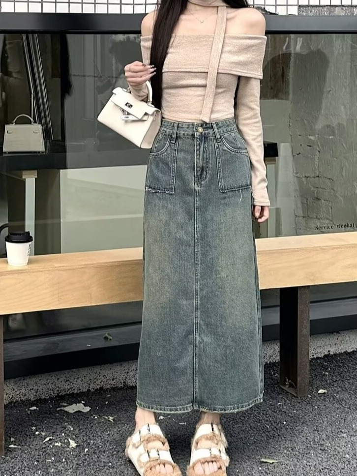 Yüksek Bel Midi Kot Etek Yıkan - Denim Skirt Midi Vintage incelemesi ve fiyatı